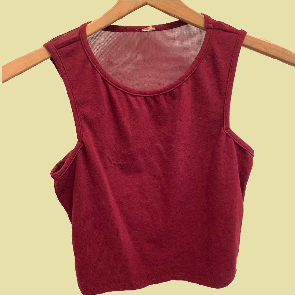 Cropped Tank with Fine Mesh Back
